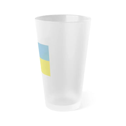 Flag of Zakarpattia Oblast Ukraine - Frosted Pint Glass 16oz - Go Mug Yourself