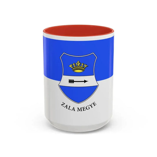 Flag of Zala County Hungary - Accent Coffee Mug 15oz Red - Go Mug Yourself
