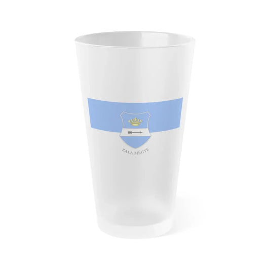 Flag of Zala County Hungary - Frosted Pint Glass 16oz 16oz Frosted - Go Mug Yourself
