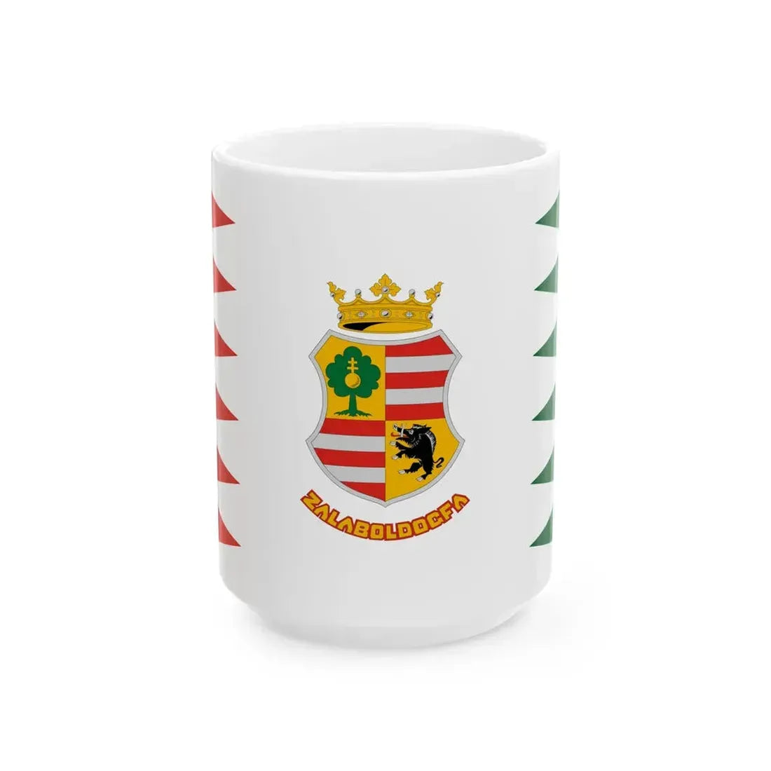 Flag of Zalaboldogfa (Hungary) White Coffee Mug 15oz - Go Mug Yourself