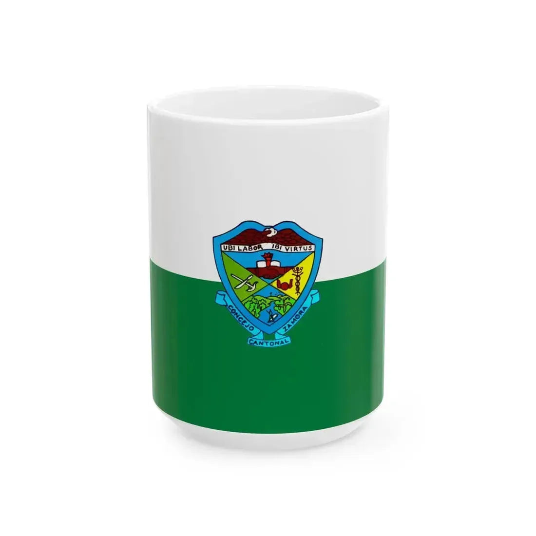 Flag of Zamora Ecuador (Ecuador) White Coffee Mug 15oz - Go Mug Yourself