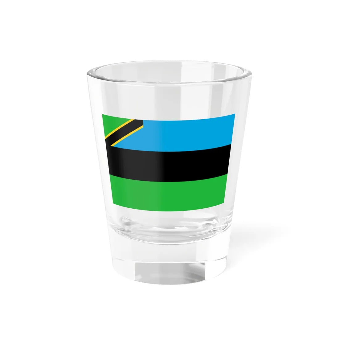 Flag of Zanzibar single shade of blue (Tanzania) Shot Glass 1.5oz 1.5oz - Go Mug Yourself