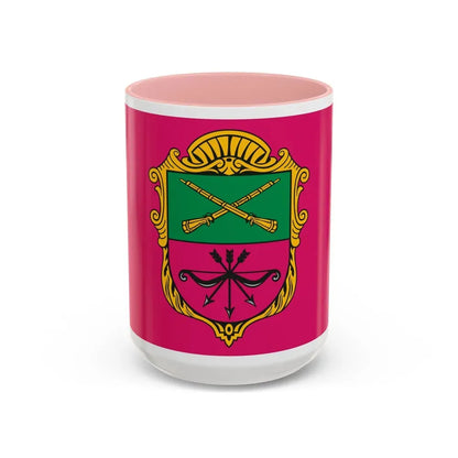 Flag of Zaporizhzhia Ukraine - Accent Coffee Mug 15oz Pink - Go Mug Yourself