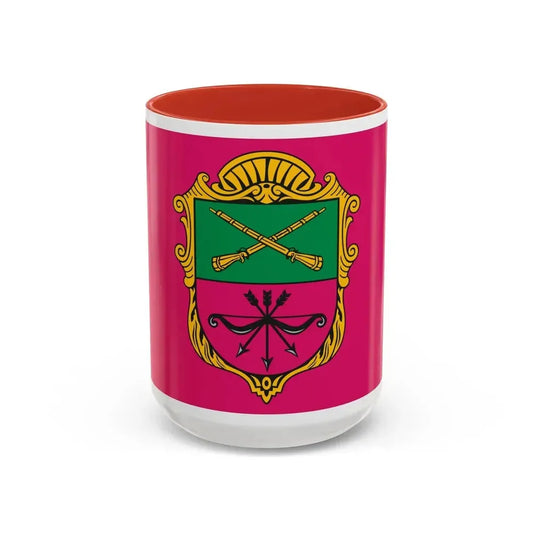 Flag of Zaporizhzhia Ukraine - Accent Coffee Mug 15oz Red - Go Mug Yourself