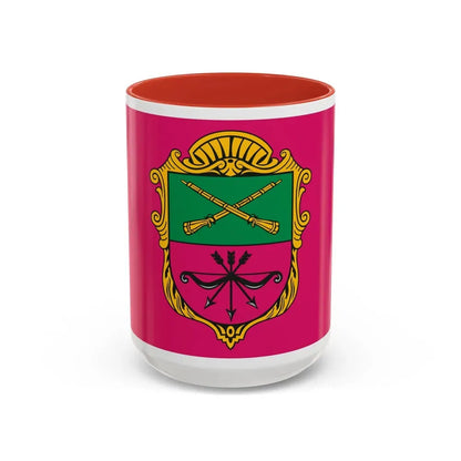 Flag of Zaporizhzhia Ukraine - Accent Coffee Mug 15oz Red - Go Mug Yourself