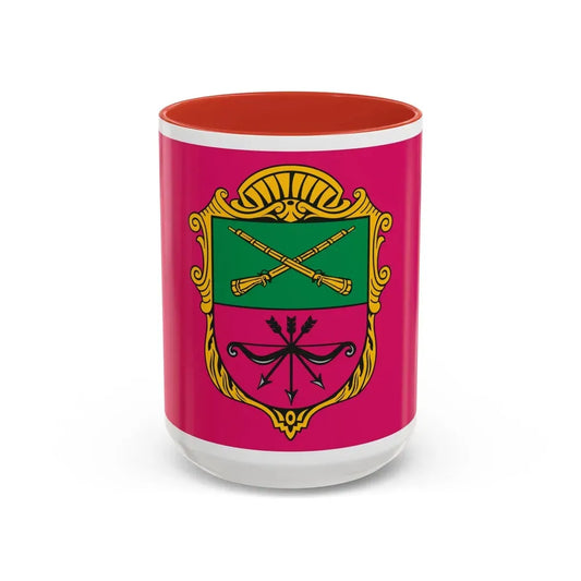 Flag of Zaporizhzhia Ukraine - Accent Coffee Mug 15oz Red - Go Mug Yourself