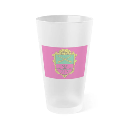 Flag of Zaporizhzhia Ukraine - Frosted Pint Glass 16oz-16oz-Frosted-Go Mug Yourself