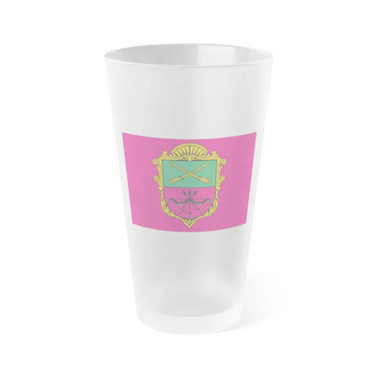 Flag of Zaporizhzhia Ukraine - Frosted Pint Glass 16oz 16oz Frosted - Go Mug Yourself