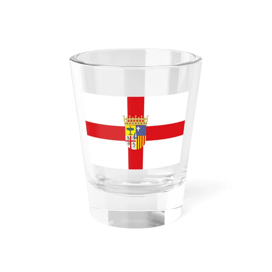 Flag of Zaragoza province with coat of arms (Spain) Shot Glass 1.5oz 1.5oz - Go Mug Yourself