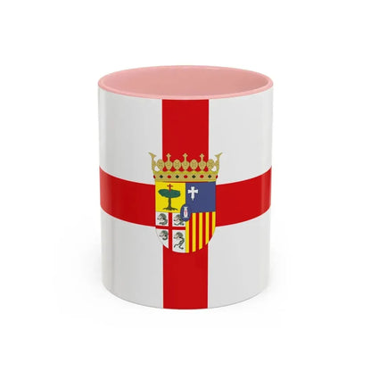 Flag of Zaragoza Spain - Accent Coffee Mug 11oz Pink - Go Mug Yourself