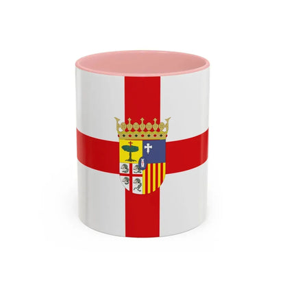 Flag of Zaragoza Spain - Accent Coffee Mug 11oz Pink - Go Mug Yourself