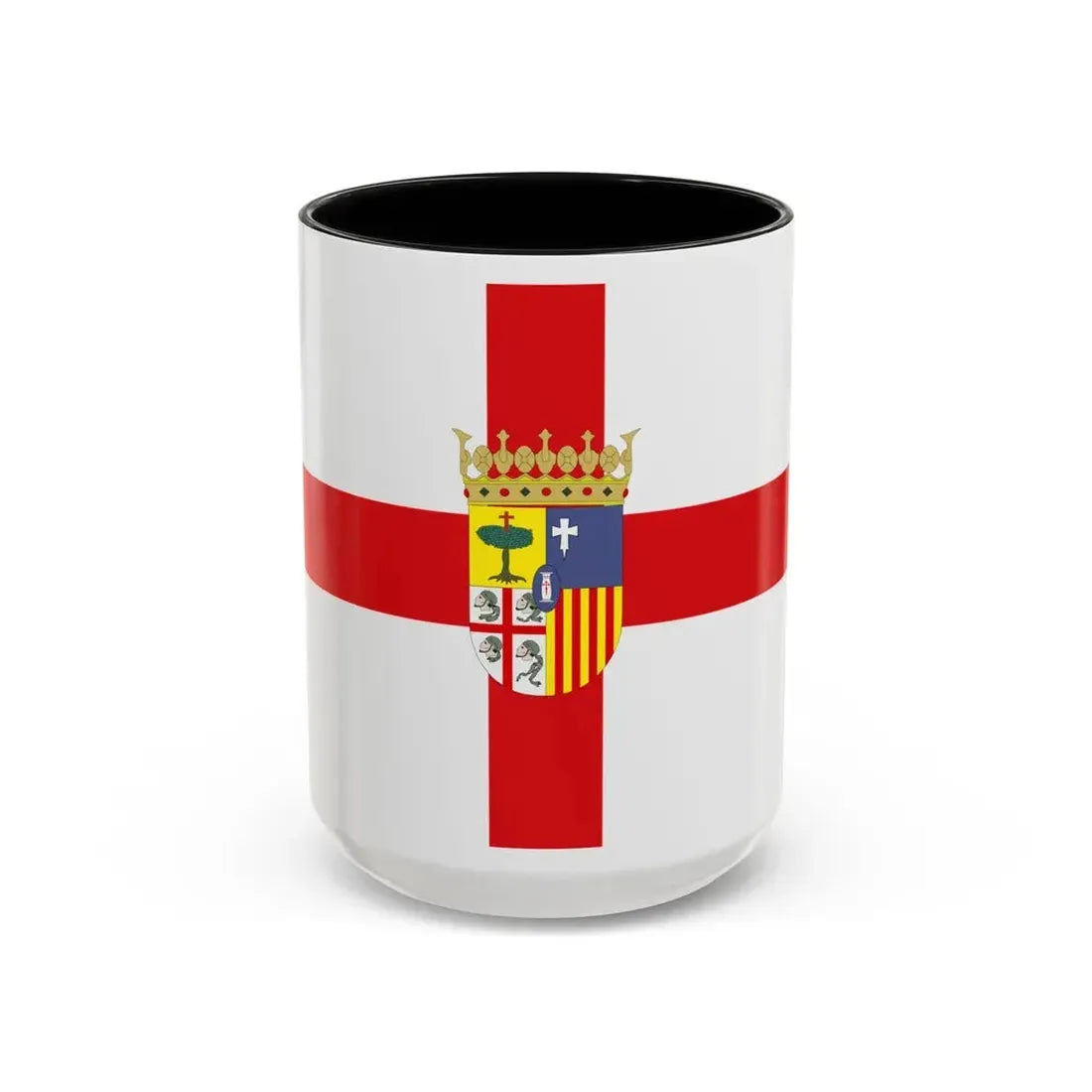Flag of Zaragoza Spain - Accent Coffee Mug 15oz Black - Go Mug Yourself