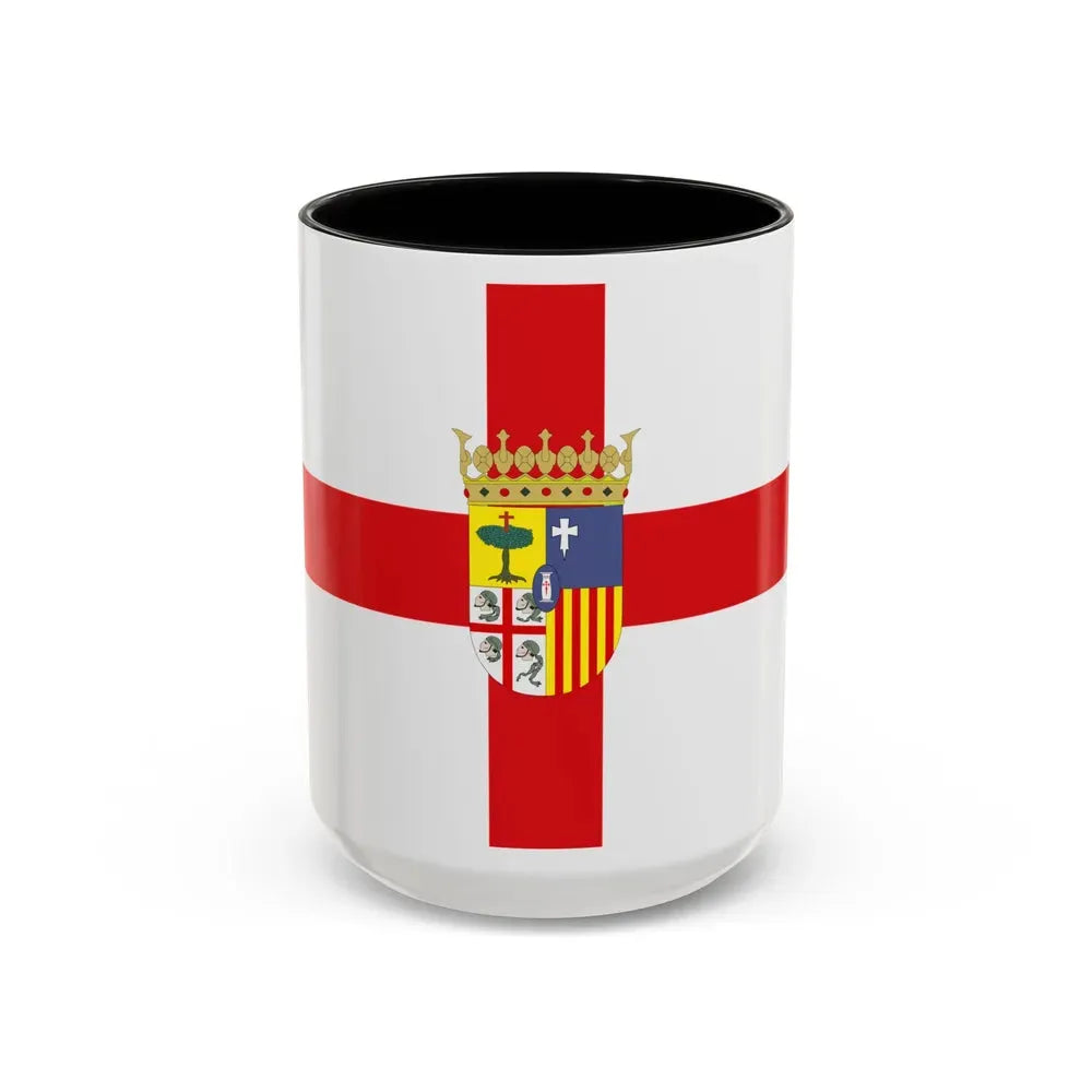 Flag of Zaragoza Spain - Accent Coffee Mug 15oz Black - Go Mug Yourself