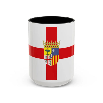 Flag of Zaragoza Spain - Accent Coffee Mug 15oz Black - Go Mug Yourself