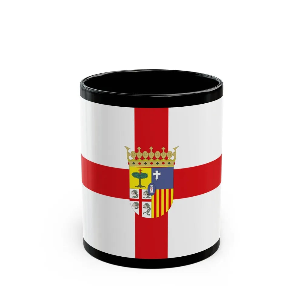 Flag of Zaragoza Spain - Black Coffee Mug-11oz-Go Mug Yourself