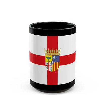 Flag of Zaragoza Spain - Black Coffee Mug-15oz-Go Mug Yourself