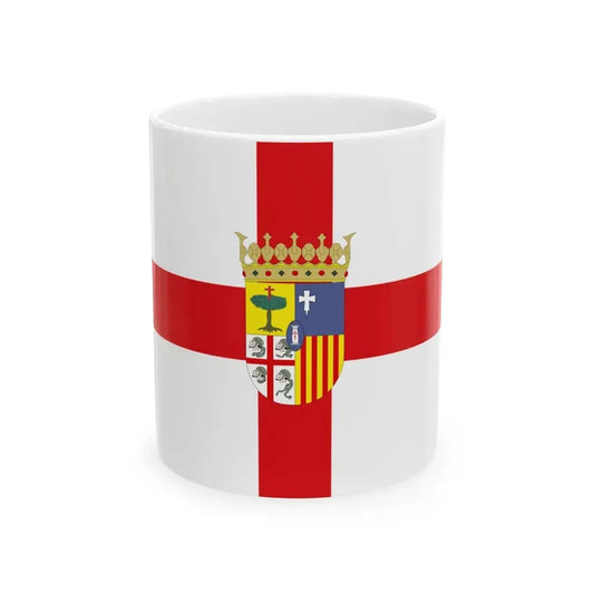 Flag of Zaragoza Spain - White Coffee Mug 11oz - Go Mug Yourself