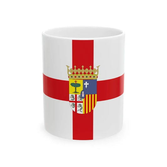Flag of Zaragoza Spain - White Coffee Mug 11oz - Go Mug Yourself