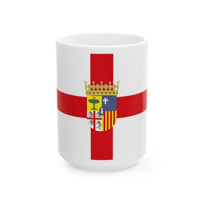 Flag of Zaragoza Spain - White Coffee Mug 15oz - Go Mug Yourself