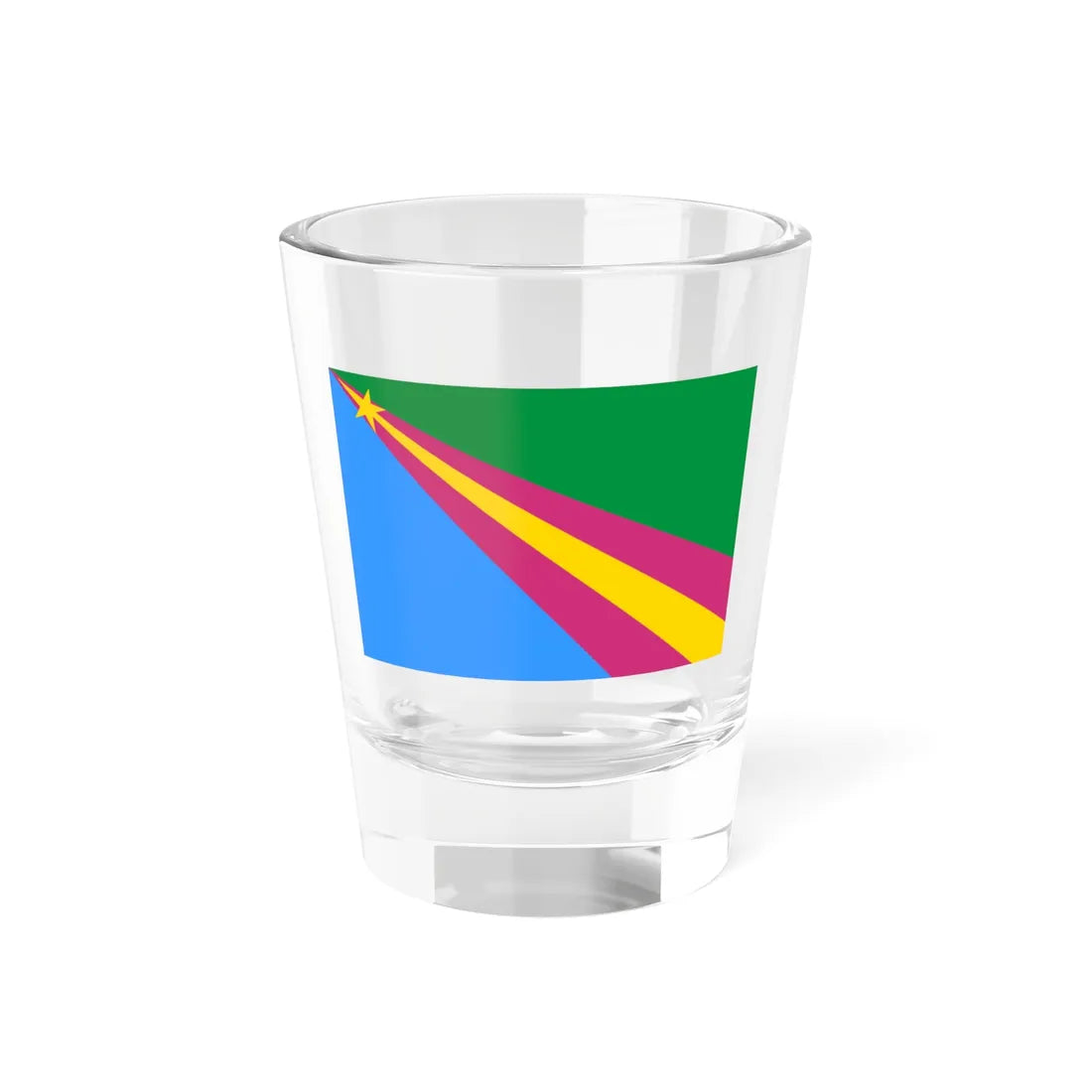 Flag of Zavolzhsk rayon Ivanovo oblast (Russia) Shot Glass 1.5oz 1.5oz - Go Mug Yourself