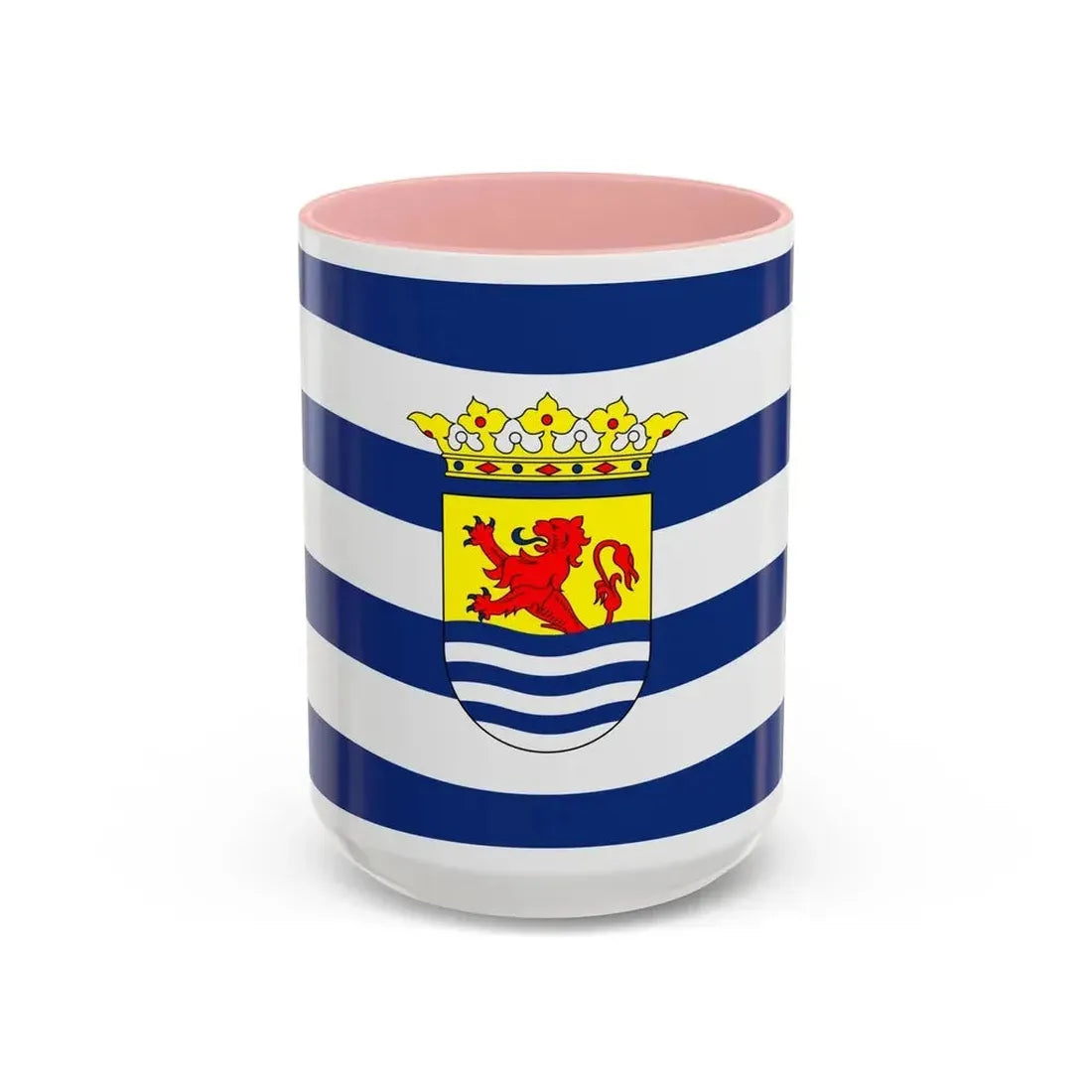 Flag of Zeeland Netherlands - Accent Coffee Mug 15oz Pink - Go Mug Yourself