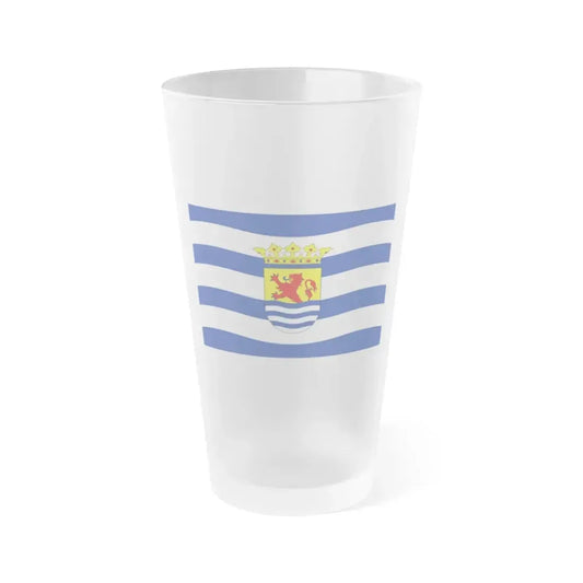 Flag of Zeeland Netherlands - Frosted Pint Glass 16oz 16oz Frosted - Go Mug Yourself