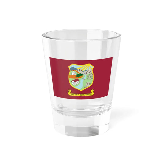 Flag of Zelenikovo Municipality North Macedonia (North Macedonia) Shot Glass 1.5oz 1.5oz - Go Mug Yourself