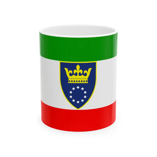 Flag of Zenica-Doboj (Bosnia and Herzegovina) White Coffee Mug 11oz - Go Mug Yourself