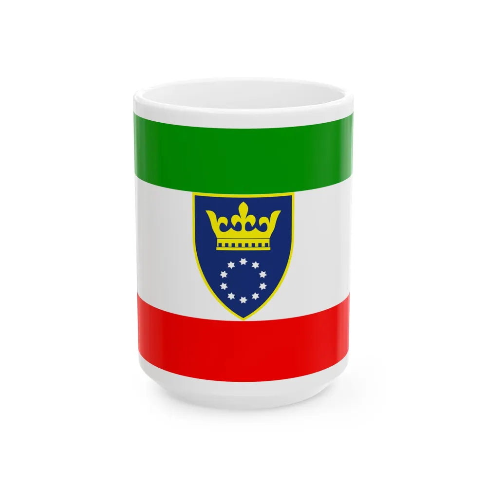 Flag of Zenica-Doboj (Bosnia and Herzegovina) White Coffee Mug 15oz - Go Mug Yourself