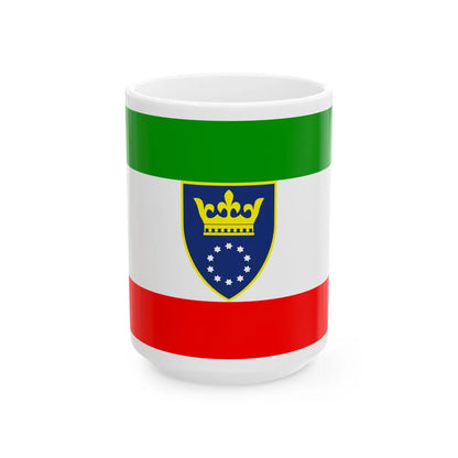 Flag of Zenica-Doboj (Bosnia and Herzegovina) White Coffee Mug 15oz - Go Mug Yourself