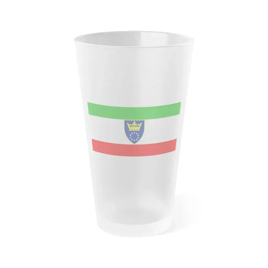 Flag of Zenica Doboj Canton Bosnia and Herzegovina - Frosted Pint Glass 16oz 16oz Frosted - Go Mug Yourself