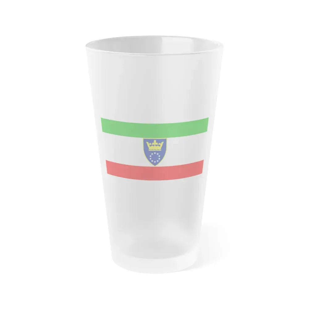 Flag of Zenica Doboj Canton Bosnia and Herzegovina - Frosted Pint Glass 16oz 16oz Frosted - Go Mug Yourself