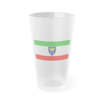 Flag of Zenica Doboj Canton Bosnia and Herzegovina - Frosted Pint Glass 16oz 16oz Frosted - Go Mug Yourself