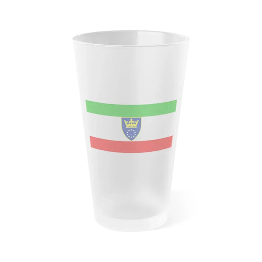 Flag of Zenica Doboj Canton Bosnia and Herzegovina - Frosted Pint Glass 16oz 16oz Frosted - Go Mug Yourself
