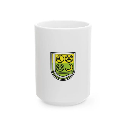 Flag of Zenica white background (Bosnia and Herzegovina) White Coffee Mug 15oz - Go Mug Yourself