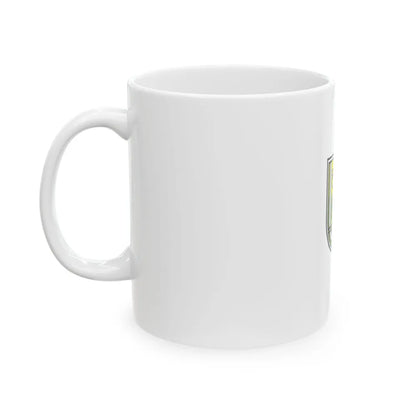 Flag of Zenica white background (Bosnia and Herzegovina) White Coffee Mug - Go Mug Yourself