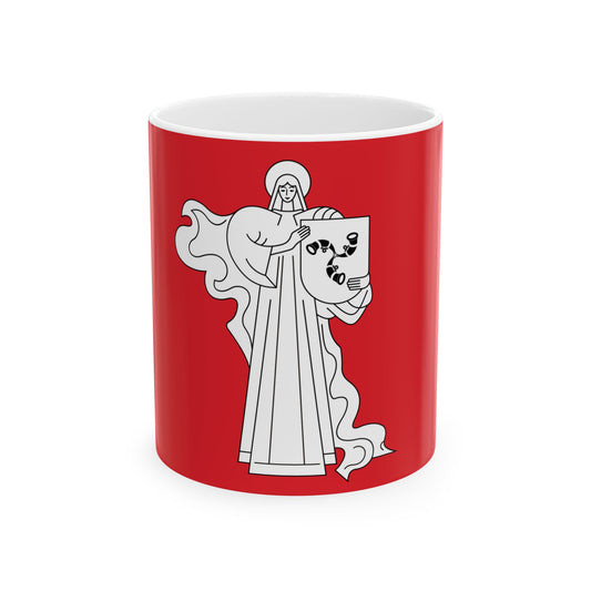 Flag of Zhodzina (Belarus) White Coffee Mug-11oz-Go Mug Yourself