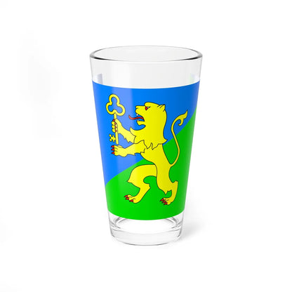 Flag of Zhovkva raion (Ukraine) Pint Glass 16oz 16oz - Go Mug Yourself