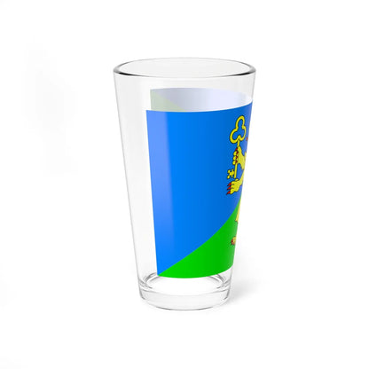 Flag of Zhovkva raion (Ukraine) Pint Glass 16oz - Go Mug Yourself