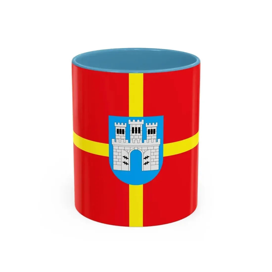 Flag of Zhytomyr Oblast Ukraine - Accent Coffee Mug 11oz Light Blue - Go Mug Yourself