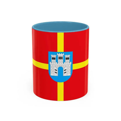 Flag of Zhytomyr Oblast Ukraine - Accent Coffee Mug 11oz Light Blue - Go Mug Yourself