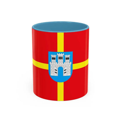 Flag of Zhytomyr Oblast Ukraine - Accent Coffee Mug 11oz Light Blue - Go Mug Yourself