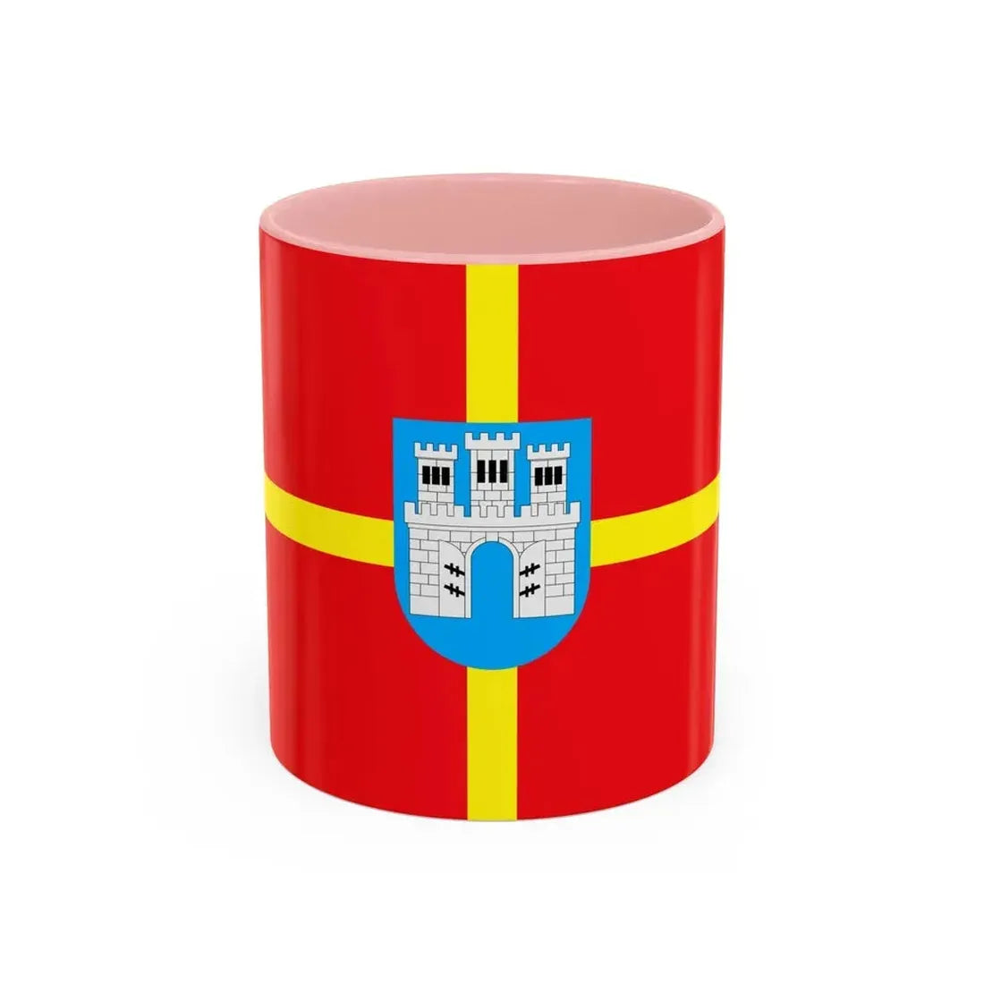 Flag of Zhytomyr Oblast Ukraine - Accent Coffee Mug 11oz Pink - Go Mug Yourself