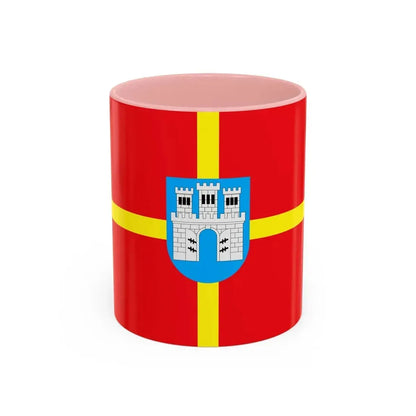 Flag of Zhytomyr Oblast Ukraine - Accent Coffee Mug 11oz Pink - Go Mug Yourself