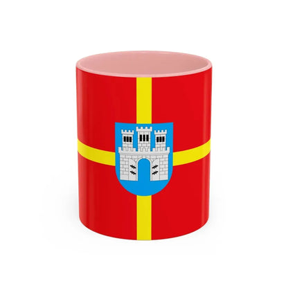 Flag of Zhytomyr Oblast Ukraine - Accent Coffee Mug 11oz Pink - Go Mug Yourself