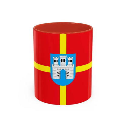 Flag of Zhytomyr Oblast Ukraine - Accent Coffee Mug 11oz Red - Go Mug Yourself