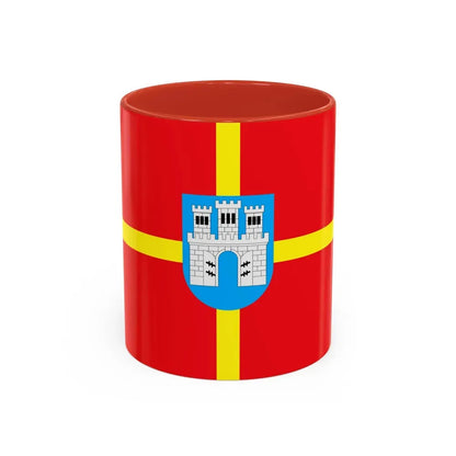 Flag of Zhytomyr Oblast Ukraine - Accent Coffee Mug 11oz Red - Go Mug Yourself