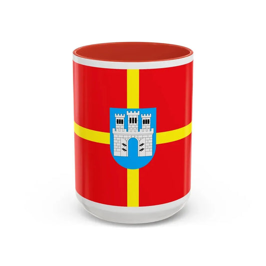 Flag of Zhytomyr Oblast Ukraine - Accent Coffee Mug 15oz Red - Go Mug Yourself