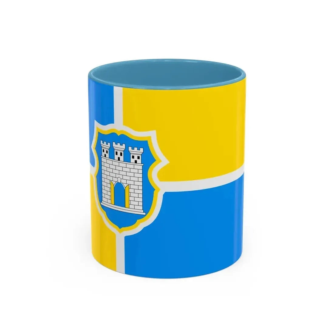 Flag of Zhytomyr Ukraine - Accent Coffee Mug 11oz Light Blue - Go Mug Yourself