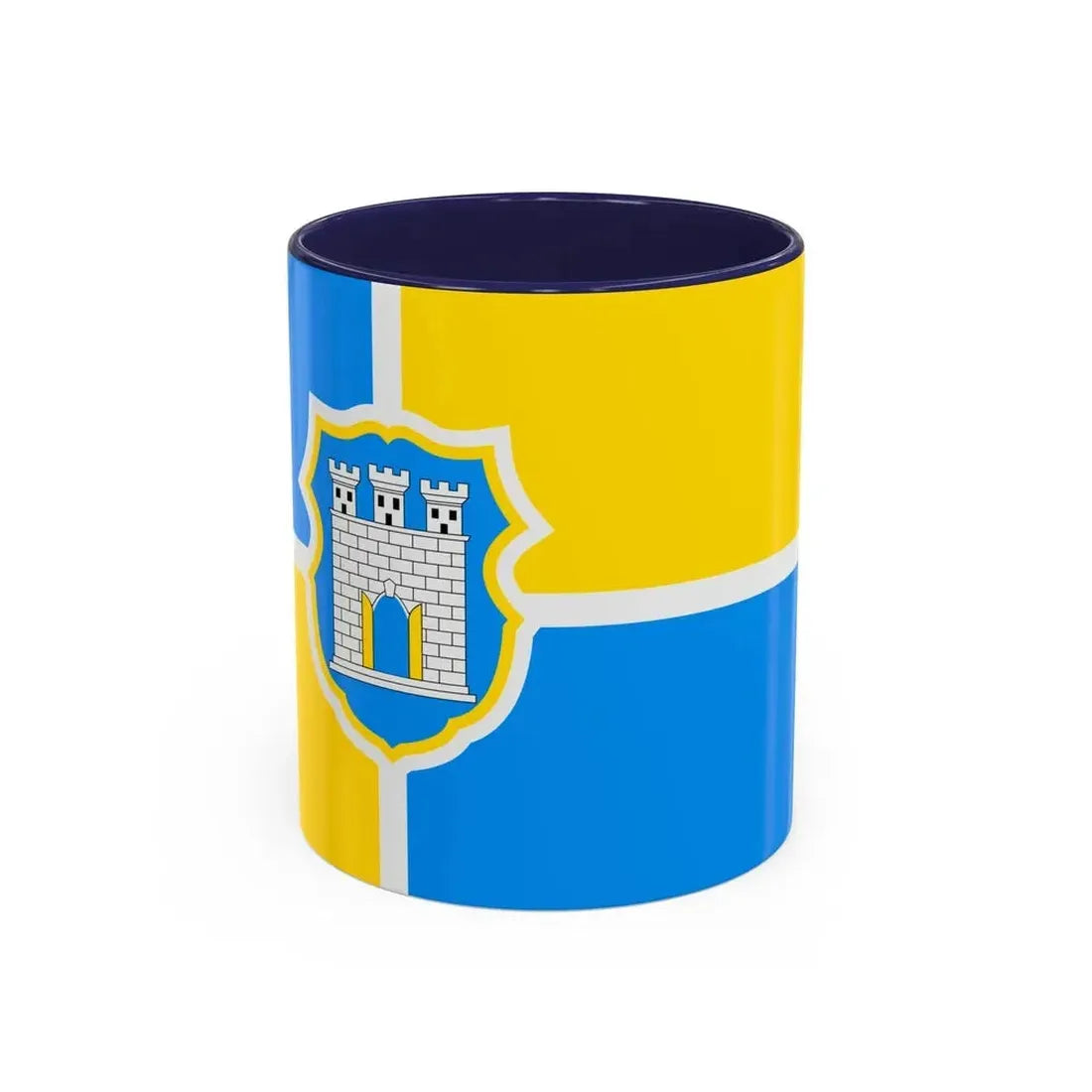 Flag of Zhytomyr Ukraine - Accent Coffee Mug 11oz Navy - Go Mug Yourself